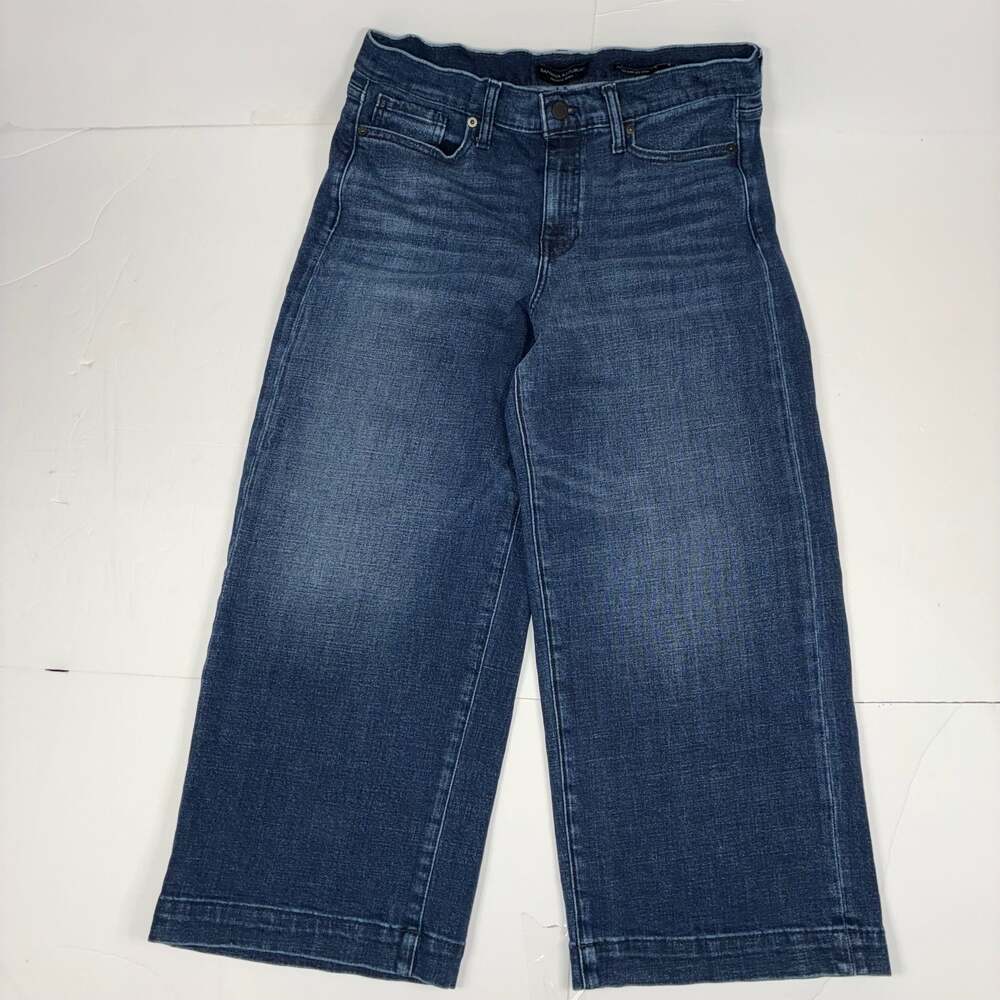 Banana Republic Women Denim High-Rise Wide Leg Crop Jeans 28